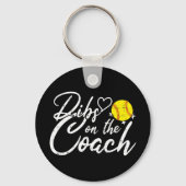 Softbalcoach Vrouw Dibs op de Coach Sleutelhanger (Achterkant)