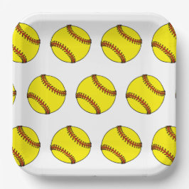 Softbalfeest papieren borden bordje