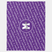 softbalgebied gelukkig plaats paars wit OM HET EVE Fleece Deken (Voorkant)