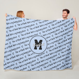 softbalgebied mijn gelukkige plaatslicht blauw OM Fleece Deken