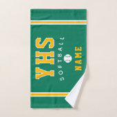 Softbalicoon, aangepaste naam & school, teamcadeau handdoek (Handdoek)