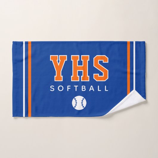 Softbalicoon, op maat gemaakte schoolinitialen, te handdoek (Handdoek)