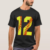 Softball 12 Snelle Pitch Liefde Softball Moeder Fa T-shirt (Voorkant)