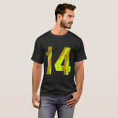  Softball 14 Jersey Nummer T-shirt (Voorkant volledig)