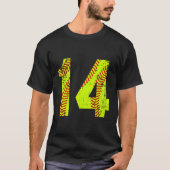 Softball 14 Jersey nummer T-shirt (Voorkant)