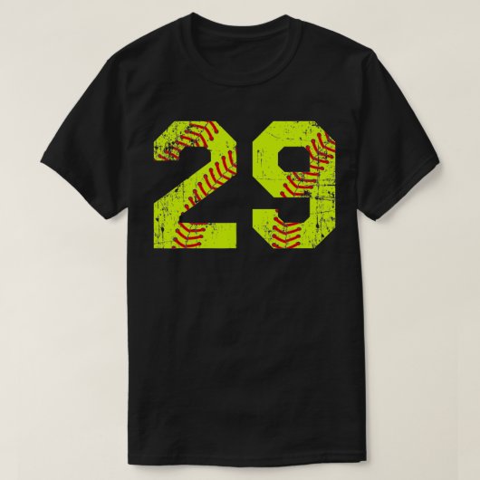  Softball 29 Jersey nummer T-shirt (Design voorkant)
