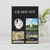 Softball 3 Foto Zwart Afstuderen Kaart (Staand voorkant)