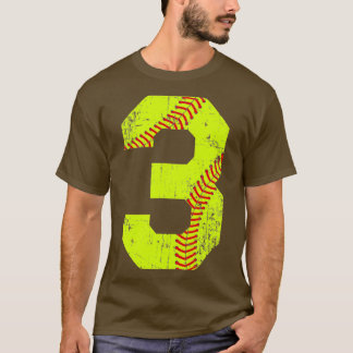  Softball 3 Jersey Number T-shirt