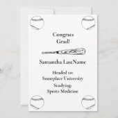 Softball 3 Photo Collage Wit Afstuderen Aankondiging (Achterkant)