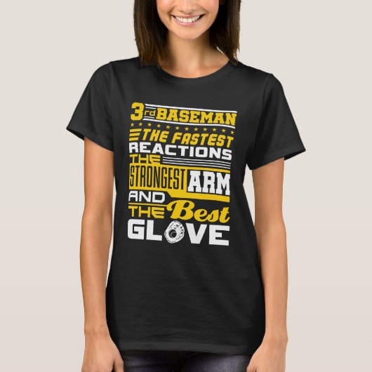 Softball 3rd Baseman 3de Base T-shirt (Voorkant)