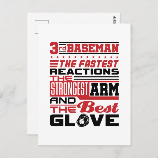Softball 3rd Baseman Third Base Player Briefkaart (Voorkant / Achterkant)