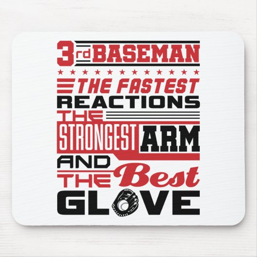 Softball 3rd Baseman Third Base Player Muismat (Voorkant)