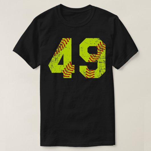  Softball 49 Jersey Number T-shirt (Design voorkant)