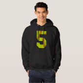  Softball 5 Jersey nummer Hoodie (Voorkant volledig)