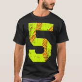 Softball 5 Jersey nummer T-shirt (Voorkant)