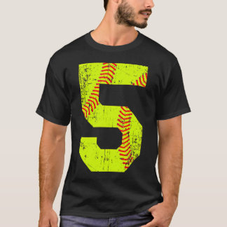 Softball 5 Jersey nummer T-shirt