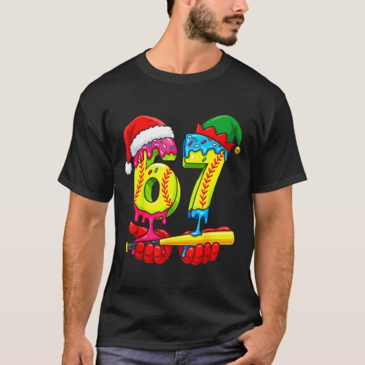 Softball 67 Ice Cream Drip Six Seven Boys Funny Ch T-shirt (Voorkant)
