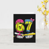 Softball 67 Ice Cream Drip Six Seven Boys Funny Me Kaart (Gele Bloem)