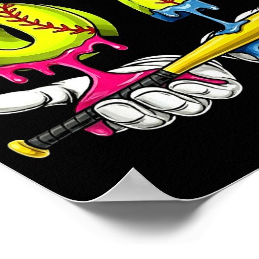 Softball 67 Ice Cream Drip Six Seven Boys Funny Me Poster (Hoek)