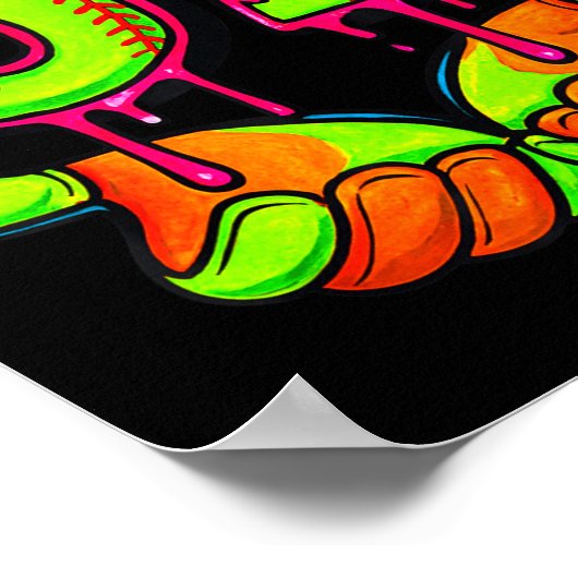 Softball 67 Six Seven Funny Gen Alpha Meme Drip Te Poster (Hoek)