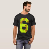 Softball 6 Jersey nummer T-shirt (Voorkant volledig)