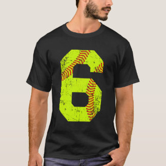 Softball 6 Jersey nummer T-shirt