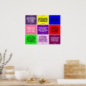 Softball 9 Collage van het Citaat van de Kleur Poster (Keuken)