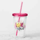 Softball Acryl Drinkbeker (Achterkant)