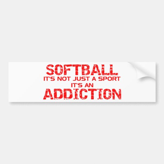 Softball Addiction Bumpersticker (Voorkant)