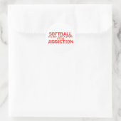 Softball Addiction Ronde Sticker (Tas)