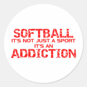 Softball Addiction Ronde Sticker