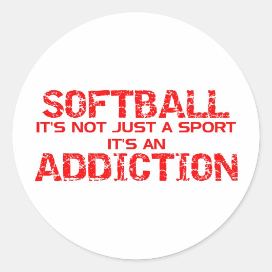 Softball Addiction Ronde Sticker (Voorkant)