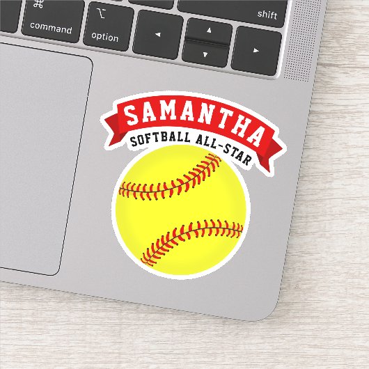 Softball All-Star Naam Sticker (Detail)