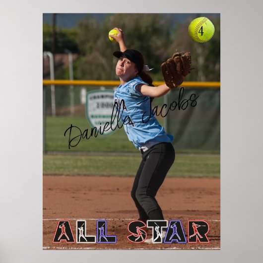Softball All Star Vervang Foto Poster (Voorkant)