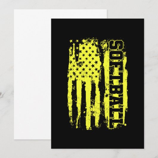 Softball American Flag Softball Player Bedankkaart (Voorkant / Achterkant)