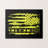 Softball American Flag Softball Player Legpuzzel (Horizontaal)