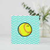 Softball; Aqua Green Chevron Kaart (Staand voorkant)