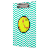 Softball; Aqua Green Chevron Klembord (Links)