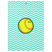Softball; Aqua Green Chevron Klembord (Achterkant)