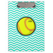 Softball; Aqua Green Chevron Klembord (Voorkant)