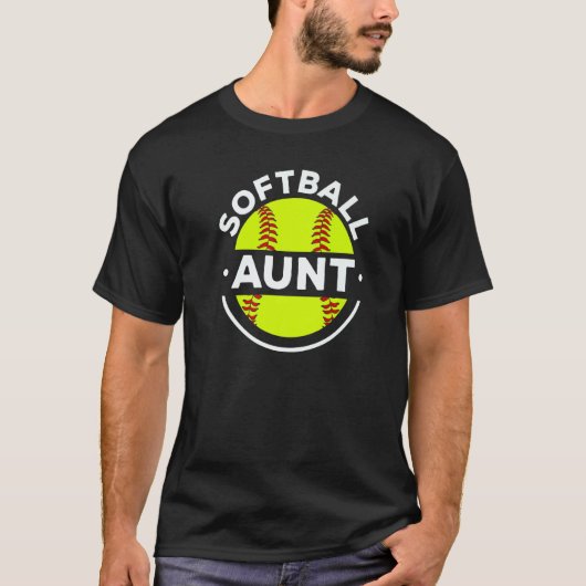Softball Aunt Softball Player Pitcher Catcher Spor T-shirt (Voorkant)