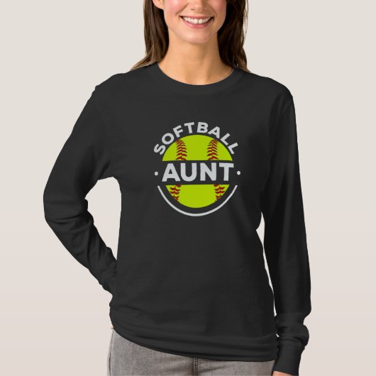 Softball Aunt Softball Player Pitcher Catcher Spor T-shirt (Voorkant)