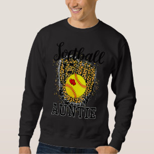 Softball Auntie Leopard Game Day Aunt Mother Softb Trui