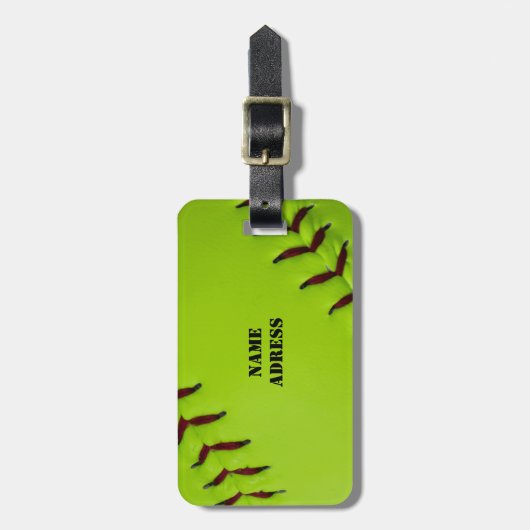 Softball-Bagagelabel Bagagelabel (Voorkant verticaal)