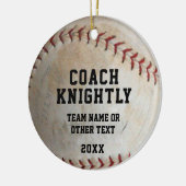 Softball Ball Coach-foto op maat Keramisch Ornament (Links)