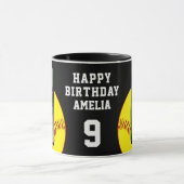 Softball Ball Happy Birthday 2 Photos Mok (Midden)