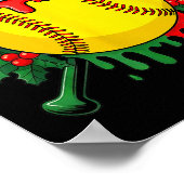 Softball Ball Santa Hat Christmas Softball Drip Xm Poster (Hoek)