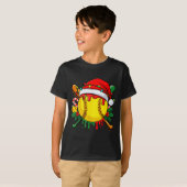 Softball Ball Santa Hat Christmas Softball Drip Xm T-shirt (Voorkant volledig)