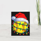 Softball Ball Santa Hat Christmas Softball Xmas Li Kaart (Voorkant)