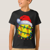 Softball Ball Santa Hat Christmas Softball Xmas Li T-shirt (Voorkant)